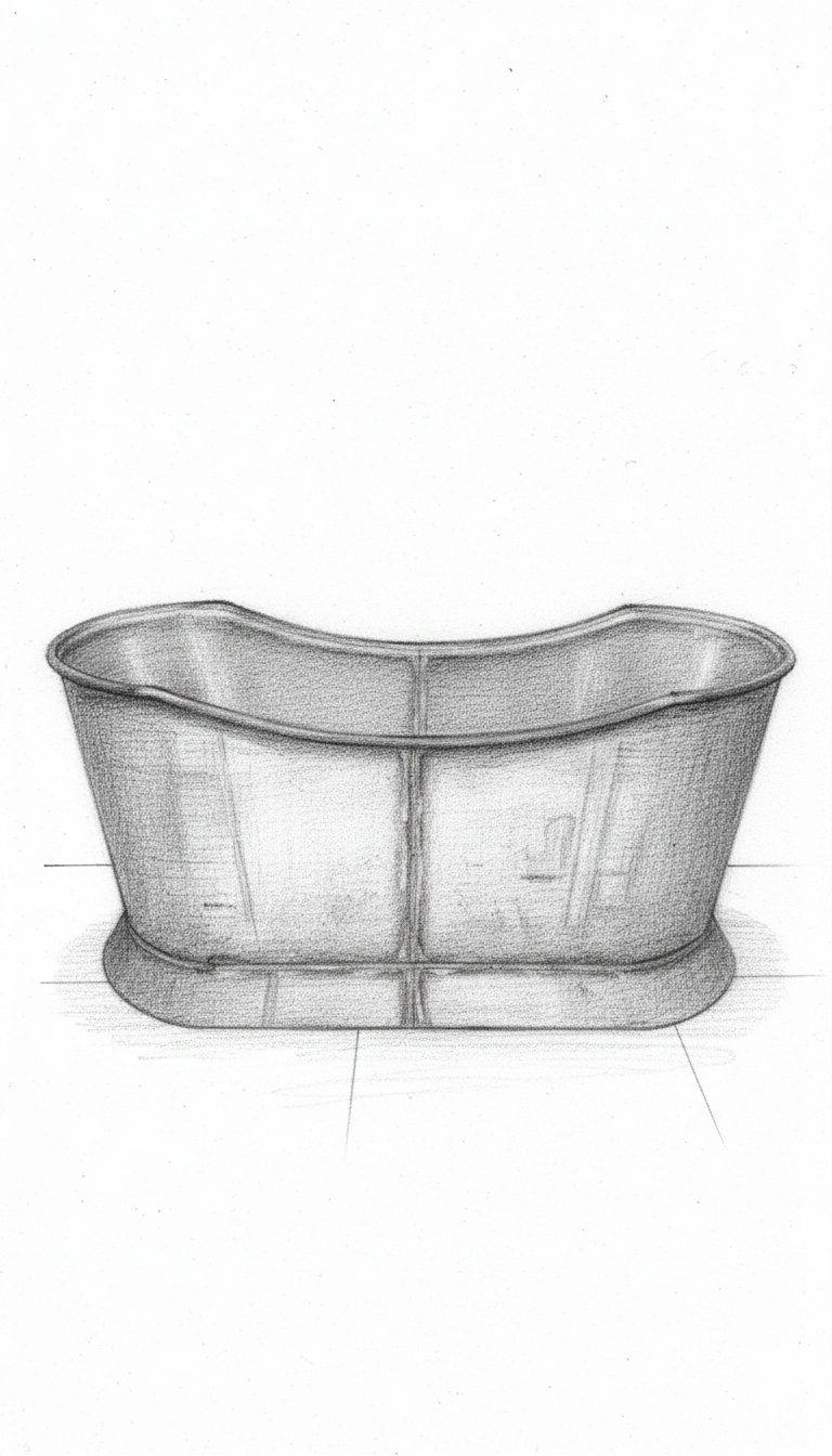 Desenho a lápis da banheira Vitoria